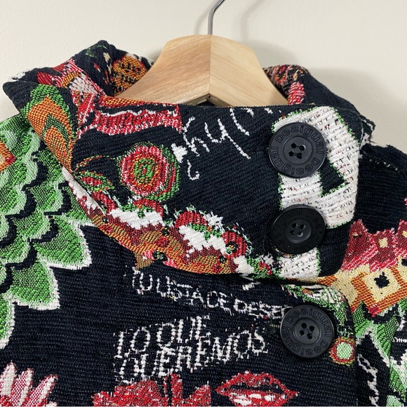 RARE Desigual Manteau Abrig Love Letters Patchwork Coat Multicolor Print - S - Picture 13 of 16